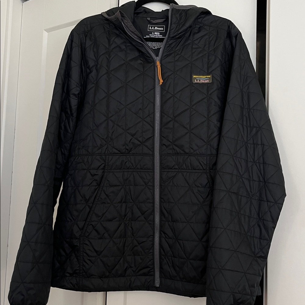 L.L. Bean Black Quilted Jacket w Hood